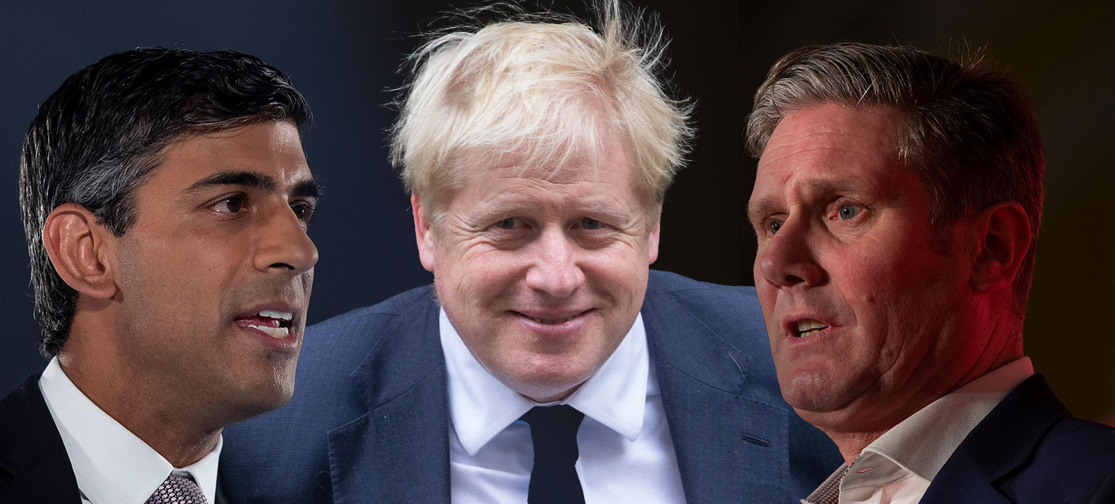 Rishi Sunak, Boris Johnson and Keir Starmer