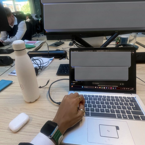 August Modiga at her Internship