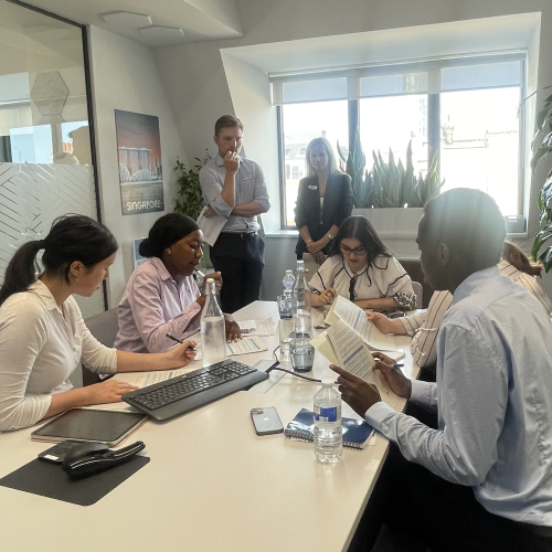 August Modiga at her Internship