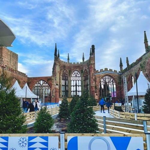 Coventry cathedral and ice skating rink