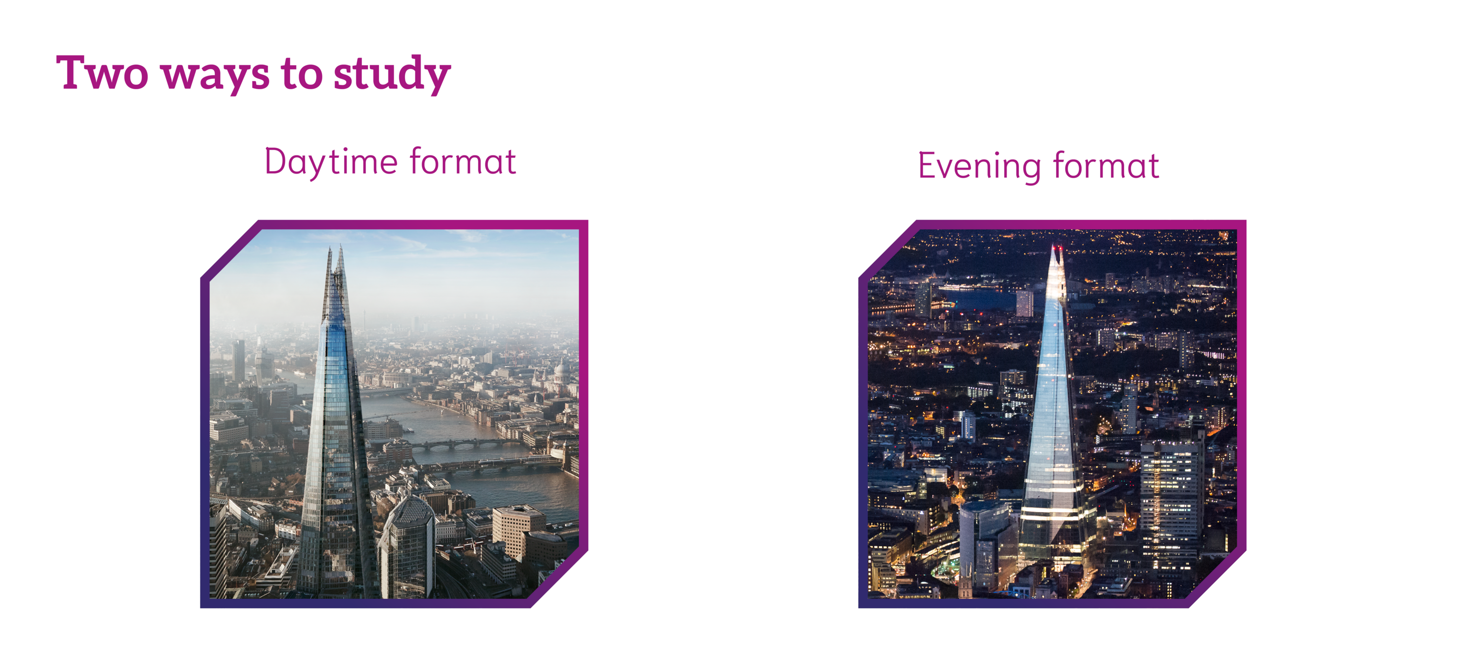 Two ways to study: daytime or evening