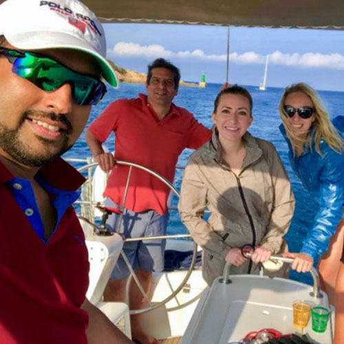 MBA students on boat