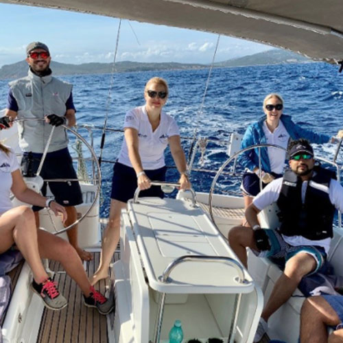 MBA students on boat