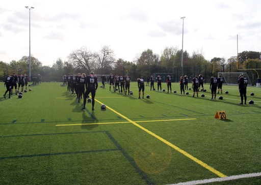 Students playing America Football