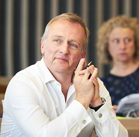 man in lecture