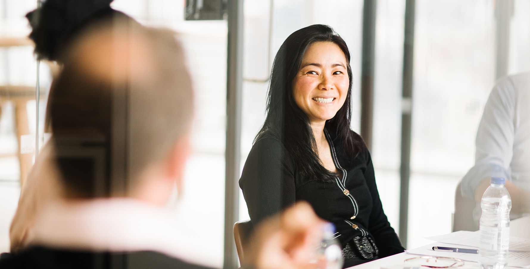 Lady smiling in seminar