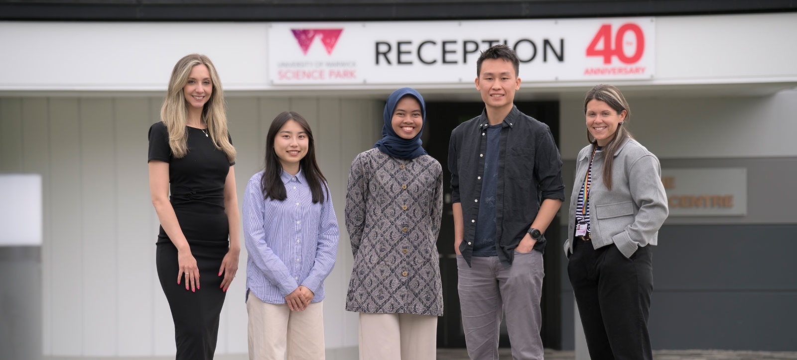 From left to right: Victoria Lynch from The University of Warwick Science Park, WBS students Tiffany Mi, Alia Ningtias and Darren Kurnia, and Katie Kukla, Assistant Relationship Manager at WBS From left to right: Victoria Lynch from The University of Warwick Science Park, WBS students Tiffany Mi, Alia Ningtias and Darren Kurnia, and Katie Kukla, Assistant Relationship Manager at WBS