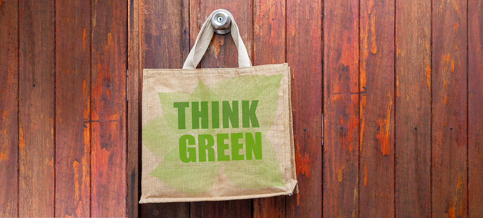 A bag with Think Green written on it