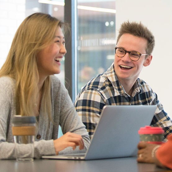 Image of students in the WBS cafe