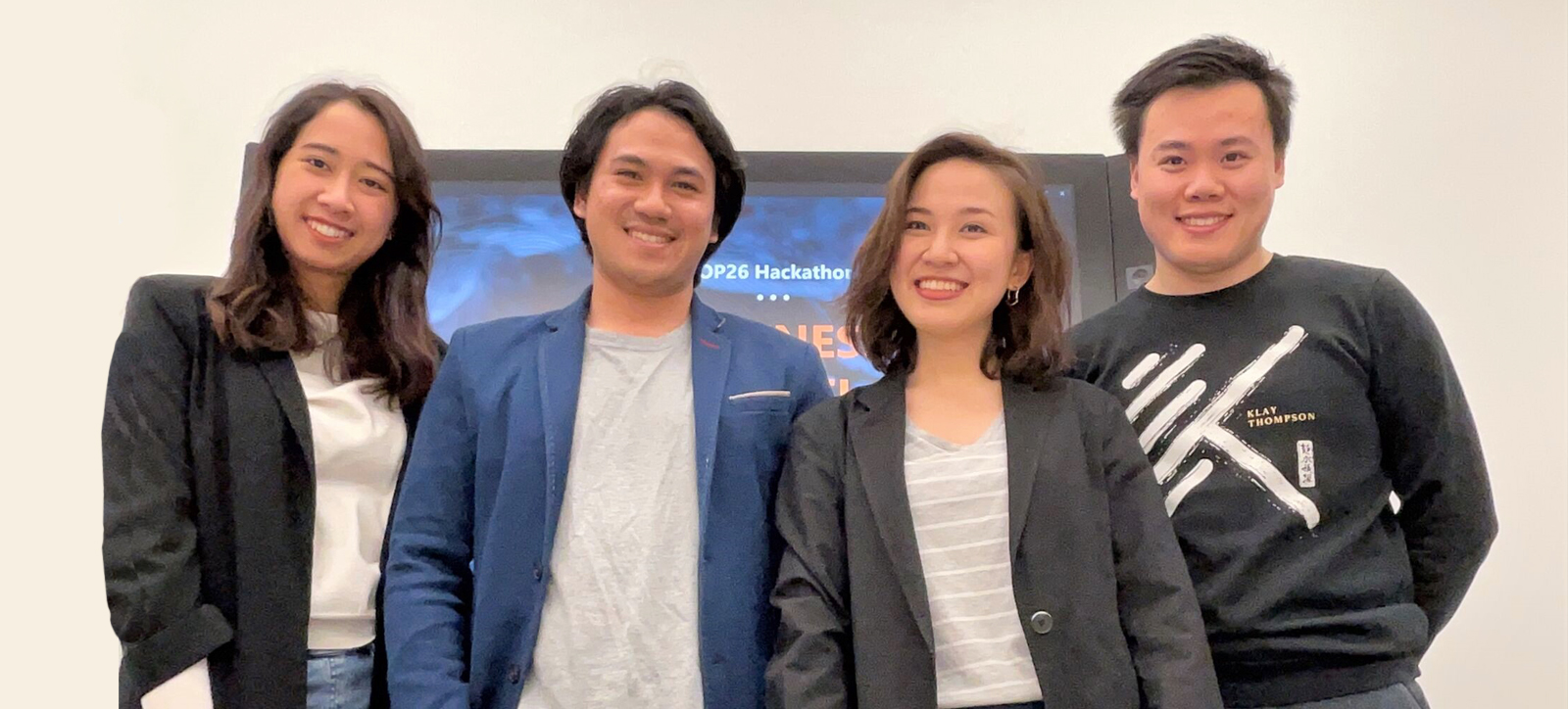 The Said Business School Hackathon winning team from WBS: (left to right) Puspita Brilianthi, Thanit Dangmas, Paranee Anangosolporn, Jianyu Yang The Said Business School Hackathon winning team from WBS: (left to right) Puspita Brilianthi, Thanit Dangmas, Paranee Anangosolporn, Jianyu Yang
