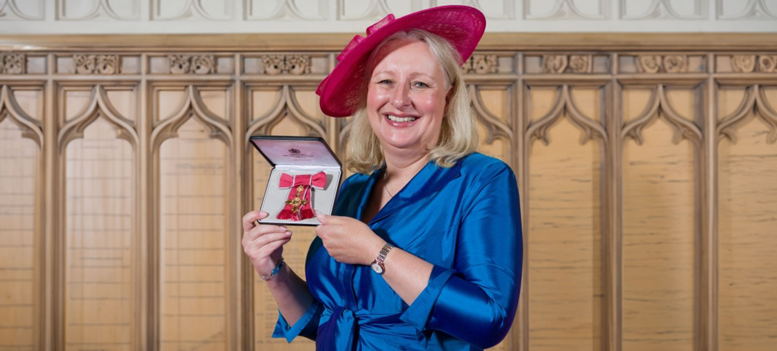 Kate Marks with her OBE Kate Marks with her OBE