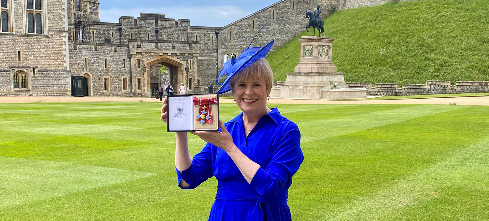 A picture of Vivien Waterfield with her CBE A picture of Vivien Waterfield with her CBE