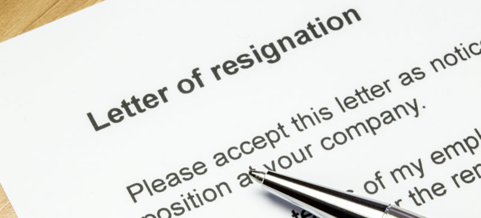 An employee's resignation letter An employee's resignation letter