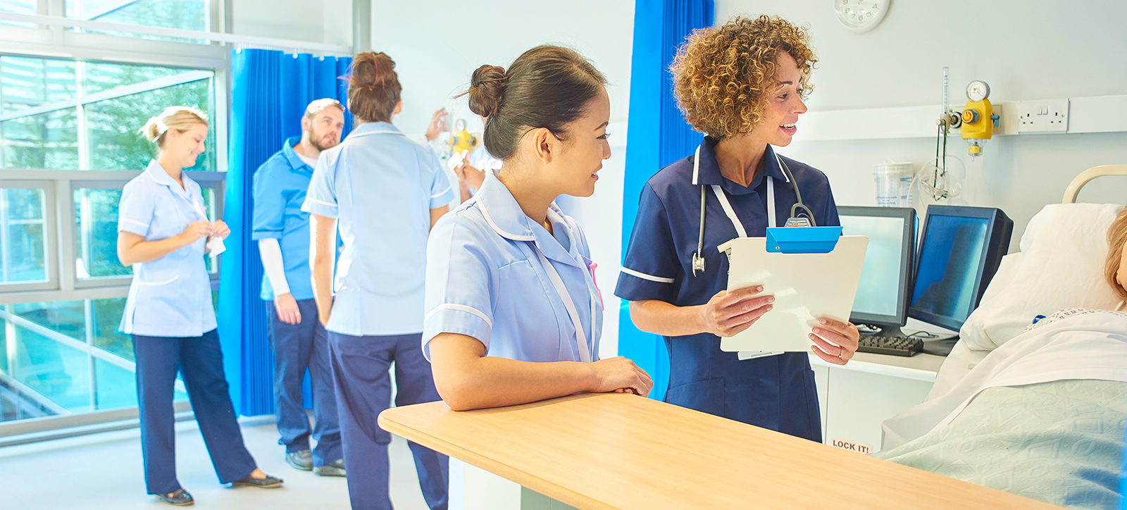 Surgeon working on a ward in a hospital