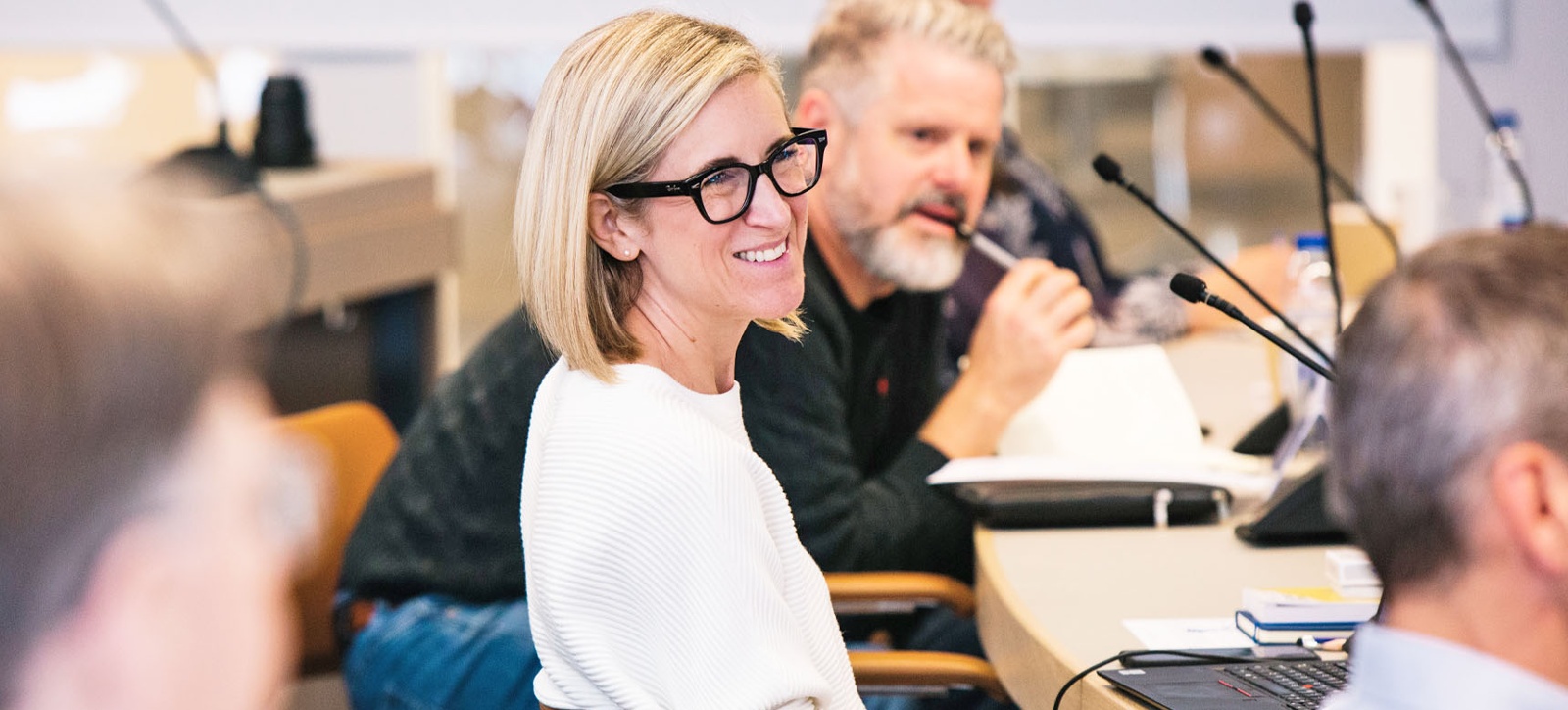 Business executives in a lecture