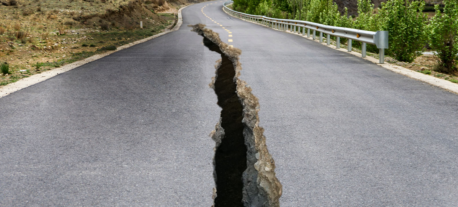 Faultline in the road Faultline in the road