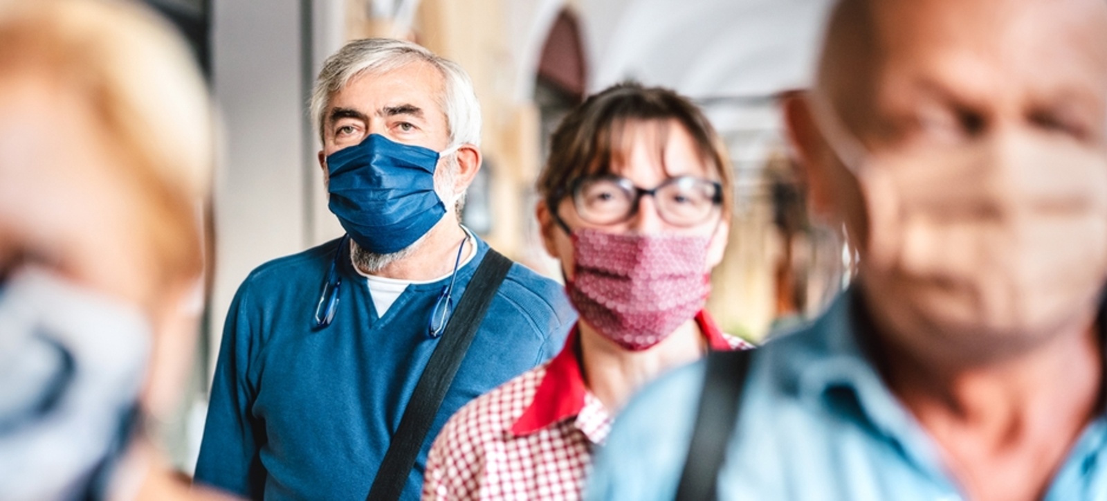 People wearing masks