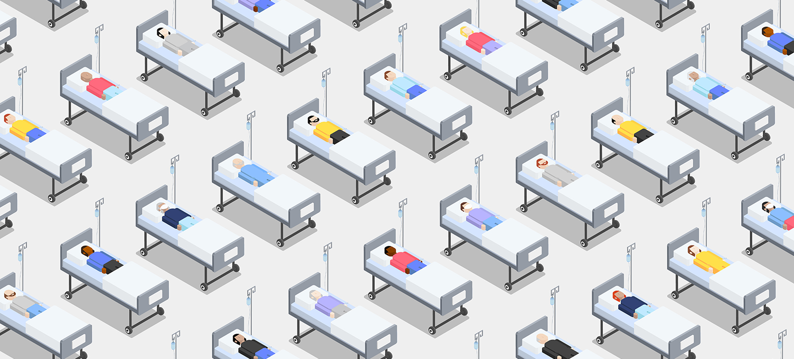Rows upon rows of patients in hospital beds, showing the productivity challenges facing the NHS. Rows upon rows of patients in hospital beds, showing the productivity challenges facing the NHS.