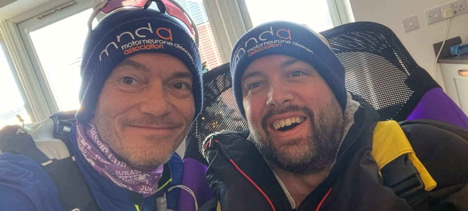 Alistair Crawford on the left with Jon Over in his purpose built wheelchair