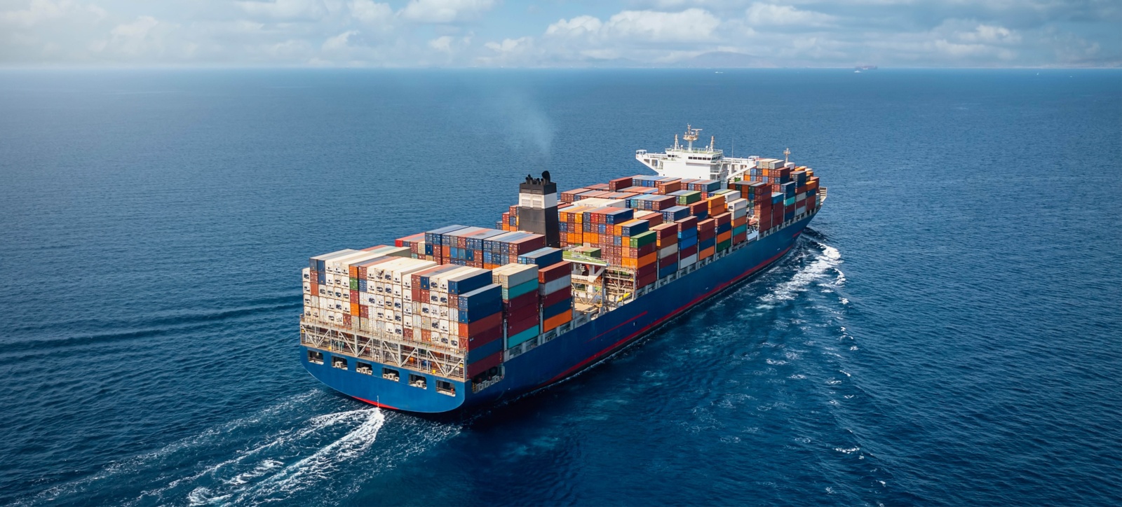 A commercial container ship A commercial container ship
