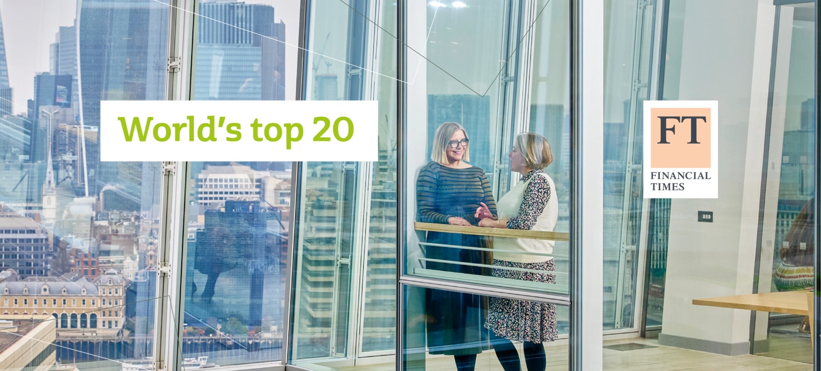 two women talking at WBS London at The Shard
