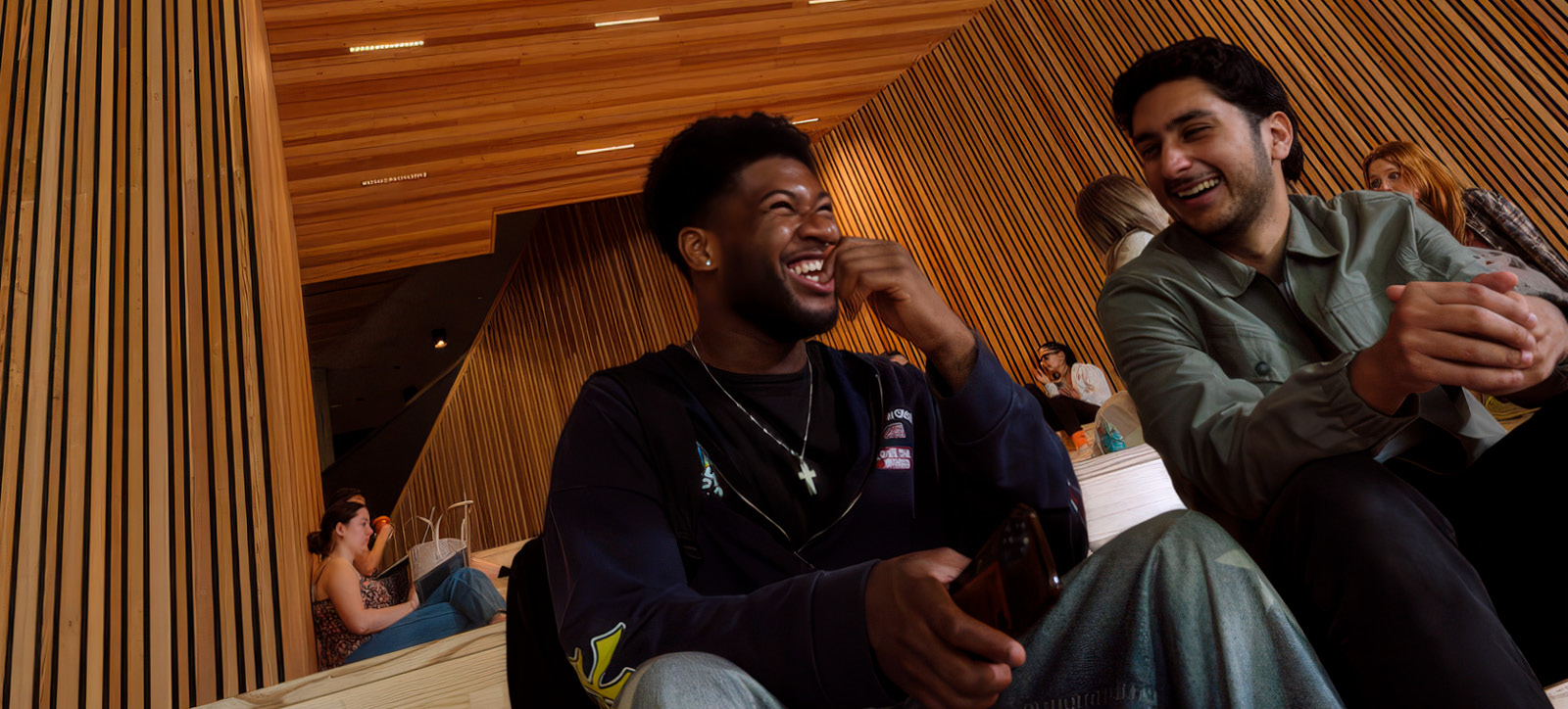 Two Warwick students at Warwick campus