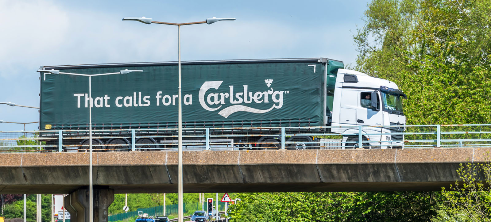 A Carlsberg lorry on transit
