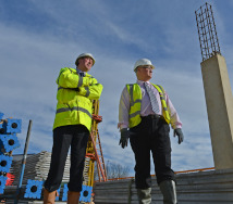 Dean Mark Taylor being shown around the building of the WBS extension Dean Mark Taylor being shown around the building of the WBS extension