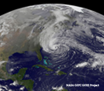 Satellite image of Hurricane Sandy heading to New Jersey Satellite image of Hurricane Sandy heading to New Jersey